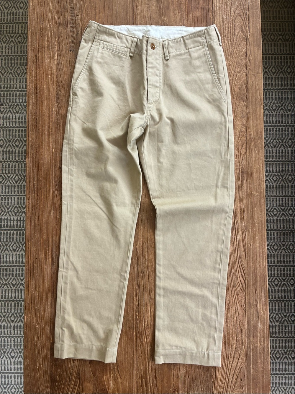 Buck Mason Cotton Officer Pant Service Twill Khaki Size 30 x 28